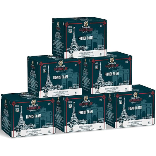 Caffè Garibaldi French Roast Coffee Pods, Single-Serve Capsules for Keurig K-Cup Brewers, Single Serve Cups with Arabica Blend for Coffee Makers, 72 Count Recyecleable Pods - Dark Roast