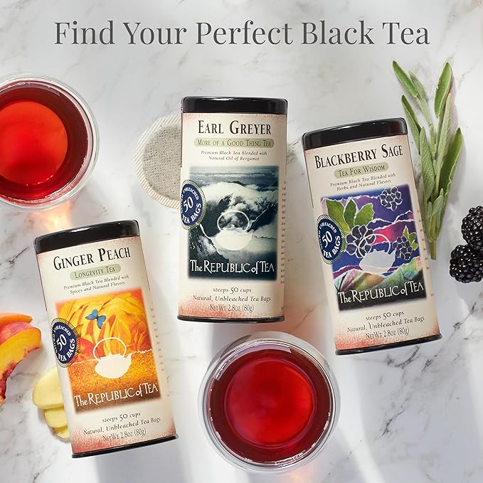The Republic of Tea ??PassionFruit Papaya Black Tea Bags, Naturally Caffeinated, 50 Servings