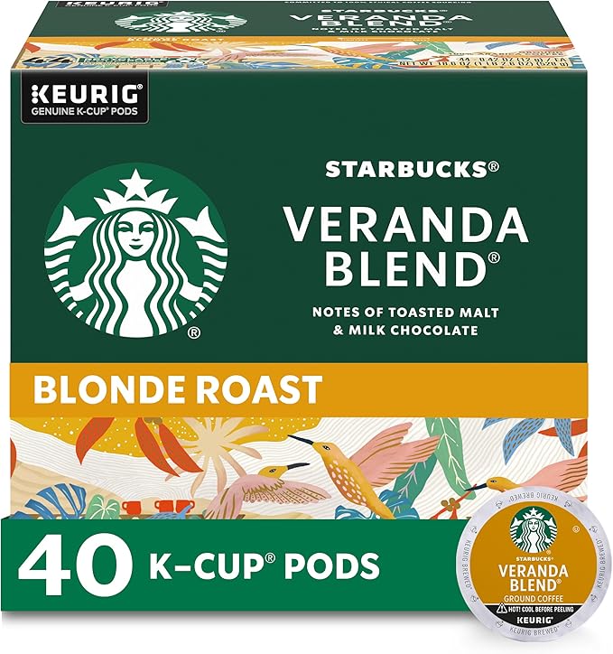 Starbucks Light Roast K-Cup Coffee Pods — Veranda for Keurig Brewers — 1 box (40 pods)