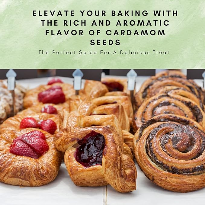 SPICY ORGANIC Premium Decorticated Organic Cardamom Seeds – 100% USDA Organic - Perfect for enhancing the taste of a variety of dishes such as baked goods, beverages, curry blends, and meat dishes- 4 Oz.