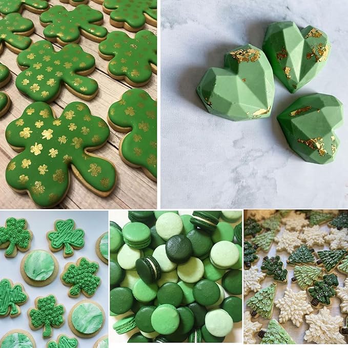 Green Luster Dust Edible Glitter for Cakes Cocktails ??10g Colaele Edible Shimmering Dust for Chocolates, Metallic Food Coloring Powder for Cake Decorating Edible Glitter for Drinks, No Gluten,Vegan