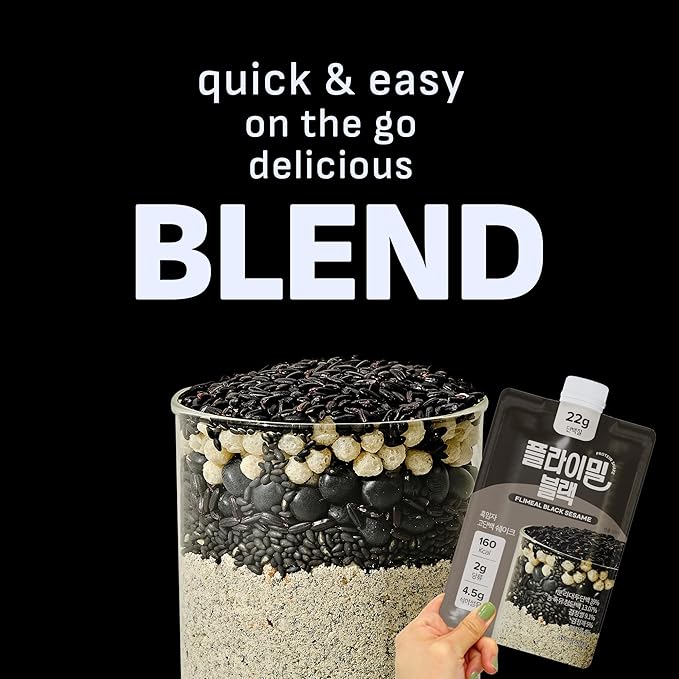 Black Sesame Protein Shake, 22g Protein, Low Sugar, Keto-Friendly Meal Replacement Shake, 1.59oz, 7packs, With Crunchy Protein Balls