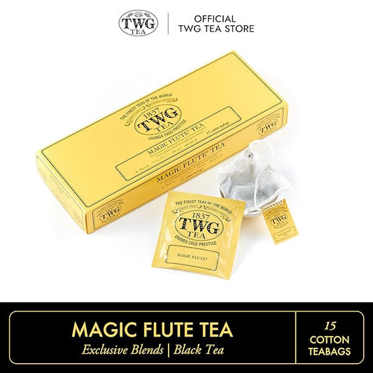TWG Tea | Magic Flute Tea | Black Tea | Strawberry | 15 Hand Sewn Cotton Teabags | Gift Set