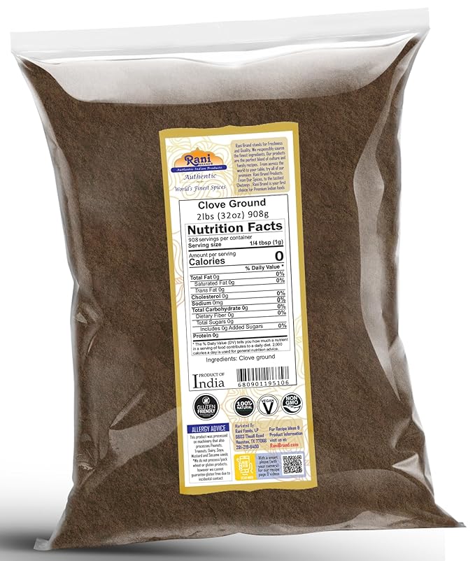 Rani Cloves Powder (Laung) Indian Spice 32oz (2lbs) 908g Bulk ~ All Natural, Gluten Friendly | Non-GMO | Kosher | Vegan | Indian Origin