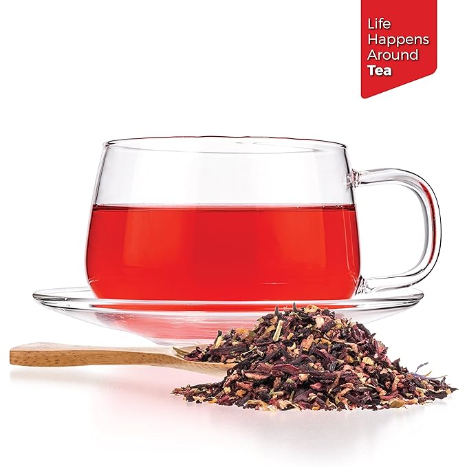 Tealyra - Strawberry Hibiscus Sangria - Apple Orange Mint - Herbal Fruity Loose Leaf Tea Blend - Caffeine-Free - Vitamin Rich - Hot or Iced - 112g (4-ounce)