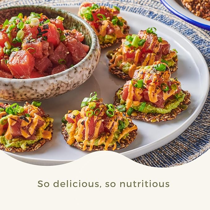 ELLA’S FLATS Spicy All Seed Savory Crisps – All Natural, Gluten Free, Good Source of Protein, High Fiber, Vegan and Keto Friendly (3 Pack)