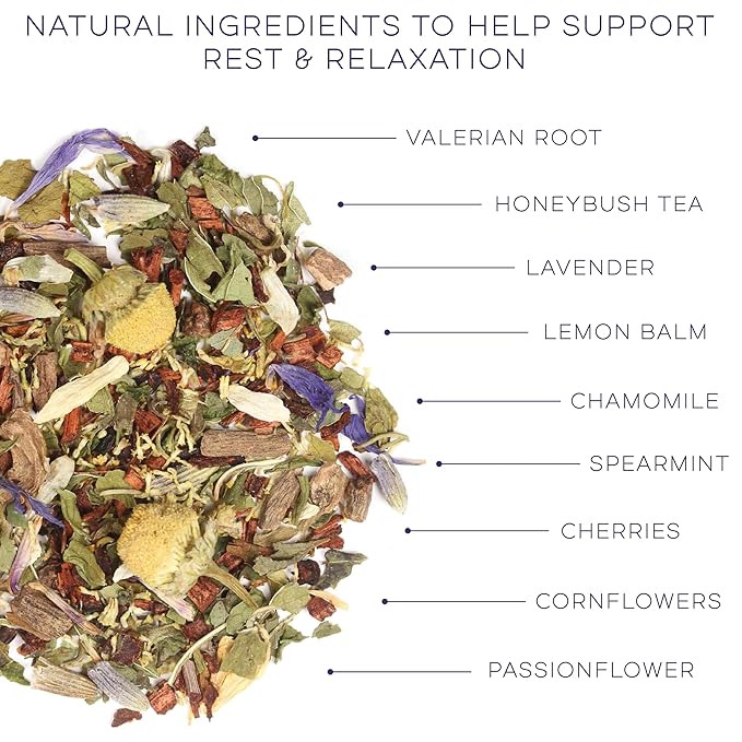 Dreamy Night Sleep Tea (1.65 oz, Pack of 18 Tea Bags) ??Sleepytime Calming Caffeine Free Tea Herbal Blend with Valerian Root, Chamomile, Lemon Balm, Passionflower and Lavender for Bedtime