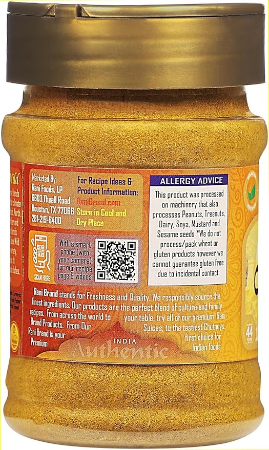 Rani Curry Powder Mild (10-Spice Authentic Indian Blend) 3oz (85g) PET Jar, Pack of 12 ~ All Natural | Salt-Free | NO Chili or Peppers | Vegan | Gluten Friendly | NON-GMO | Kosher | Indian Origin