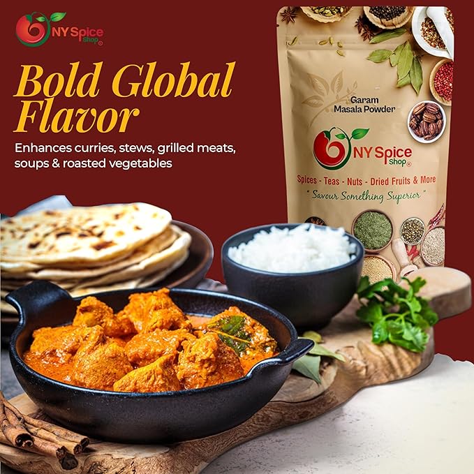 NY Spice Shop Garam Masala Spice Powder - 6 Ounce Premium Spice Blend - Garam Masala Seasoning - Aromatic Indian-Inspired Spices Blend with Coriander, Cumin & Cardamom - Great for Curries Meats & Rice