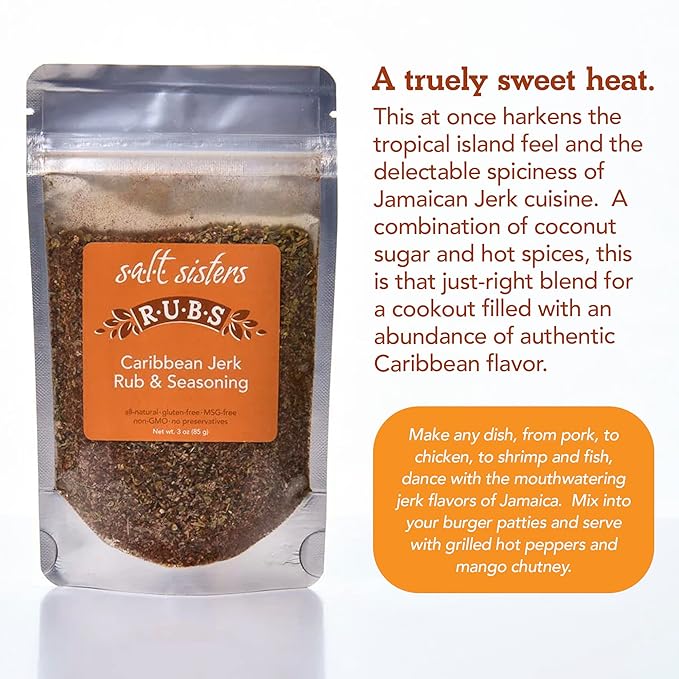 s.a.l.t. sisters Dragon's Breath Rub & Seasoning | All-Natural, Gluten Free, MSG Free, Non-GMO | Dry & Wet Rub Seasoning Base | Versatile Use for Chicken Wings, Brisket, Pulled Pork, and More | 1lb