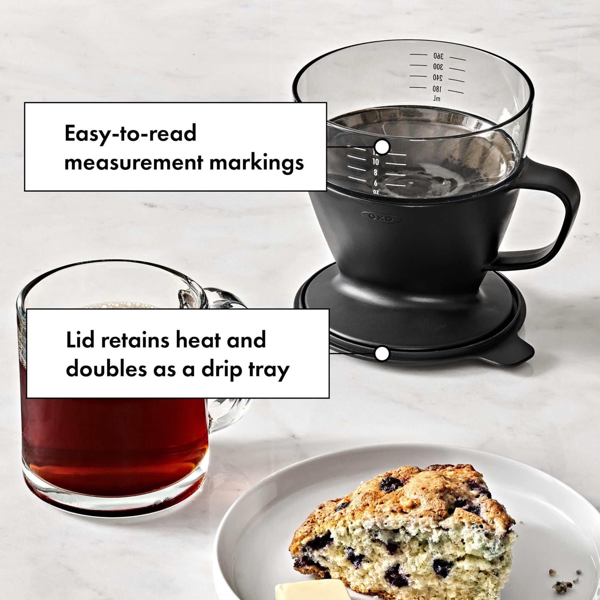 OXO Brew Pour Over Coffee Maker with Water Tank — Matte Black