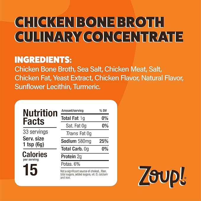 Zoup! Good, Really Good Chicken Bone Broth Culinary Concentrate, 6 Pack, 7 Oz Each