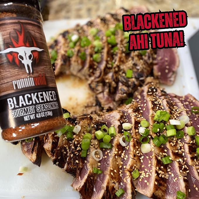 Runnin??Wild Signature Blackened Seasoning ??Irresistible Cajun Spice Blend for Chicken, Salmon, Shrimp & Fish | Bold & Flavorful Gourmet Blackening Rub, No Artificial Flavors or MSG added - 4.8oz