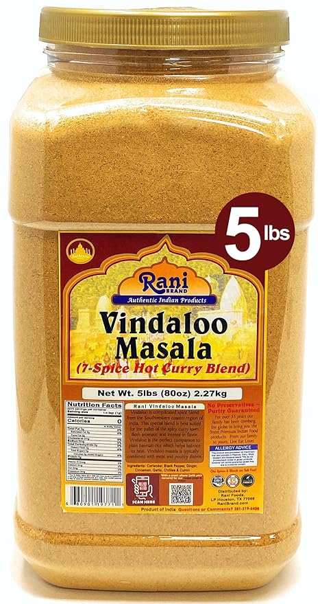 Rani Vindaloo Curry Masala Indian Spice Blend 80oz (5lbs) 2.27kg Bulk PET Jar ~ All Natural | Salt Free | Vegan | Gluten Friendly| NON-GMO | No colors | Indian Origin