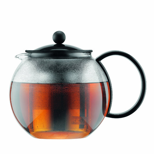 Bodum Assam Stainless Steel Teapot – 34 oz, Black