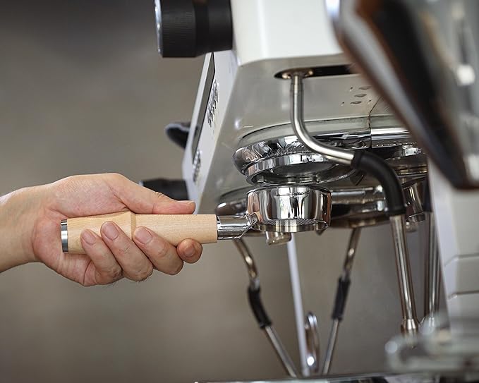 58mm Bottomless Portafilter for E61 Group Head | Professional Barista-Grade Naked Portafilter | Compatible with Rocket, Lelit, Ascaso, Profitec, ECM, Flair 58 (Maple)