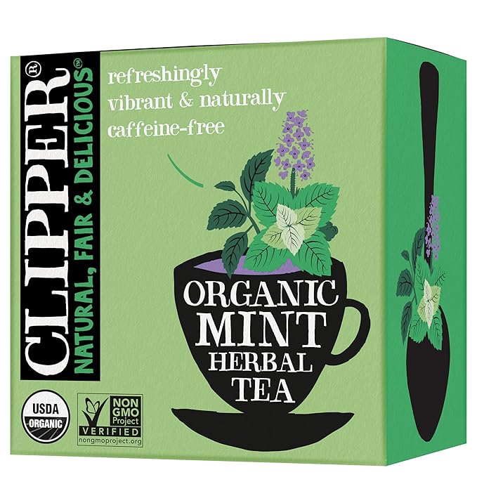 Clipper Tea Mint Herbal Teabags ??Caffeine Free, USDA Organic, Great Hot or Iced ??Refreshing, Natural, Fair & Delicious ??50 Tea Bags