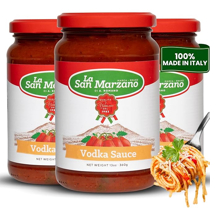 La San Marzano Vodka Sauce, 13 oz, Pasta Sauce Made in Italy, All Purpose Tomato Premium Quality, All Natural, Non GMO, Gluten Free