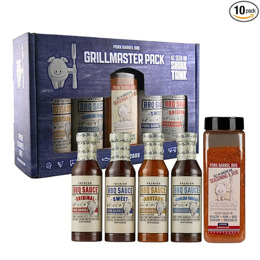 BBQ Sauce & Spices Seasoning Gift Sets I Dad Gifts I Pork Barrel BBQ Sauce Spices and Seasonings Sets Rub Gift Packs I Great on Steaks and Chicken Wings I Gluten Free and Keto Friendly