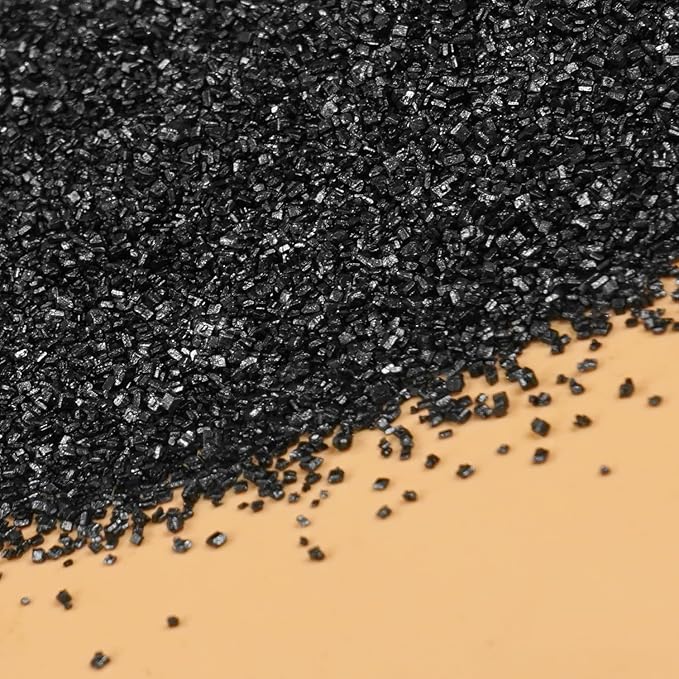 Edible Black Sprinkles, Sanding Sugar Crystals, 150g, Black Sugar Sprinkles for Cake Decorating, Cookie, Cupcake Toppers Decoration, Wedding Halloween Christmas Supplies
