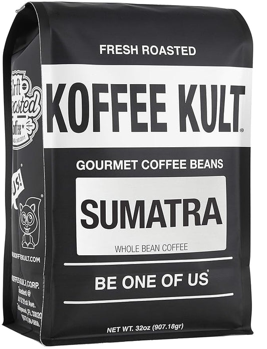 Koffee Kult Sumatra Coffee Beans Dark Roast - Indonesian Fresh Roasted Coffee Beans(Whole Bean, 32oz)