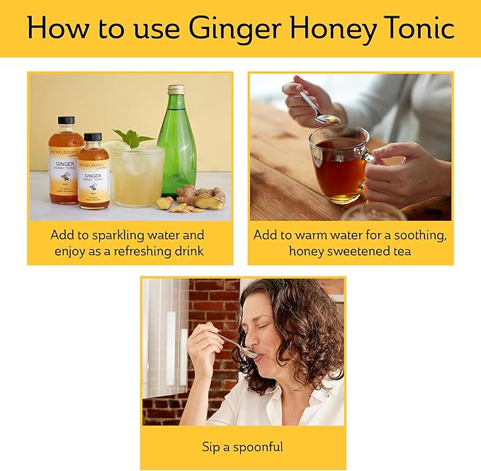 Mickelberry Gardens Immune Support Ginger Honey Spray ??Organic Ginger Shots & Syrup for Immunity Boost, Digestive Health, and Wellness ??2 Oz