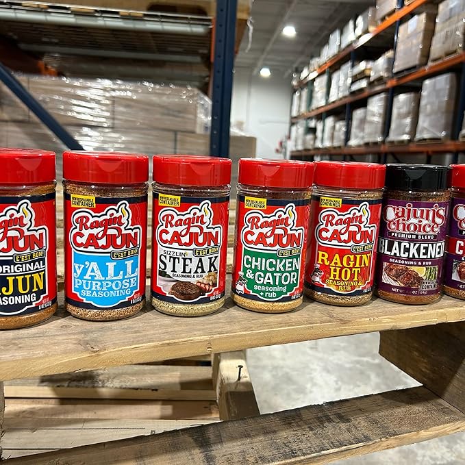 Ragin' Cajun Ragin' Hot Cajun Seasoning - 8 oz Shaker, Gluten-Free, No MSG, Authentic Louisiana Creole Spicy Rub for Meats & Seafood