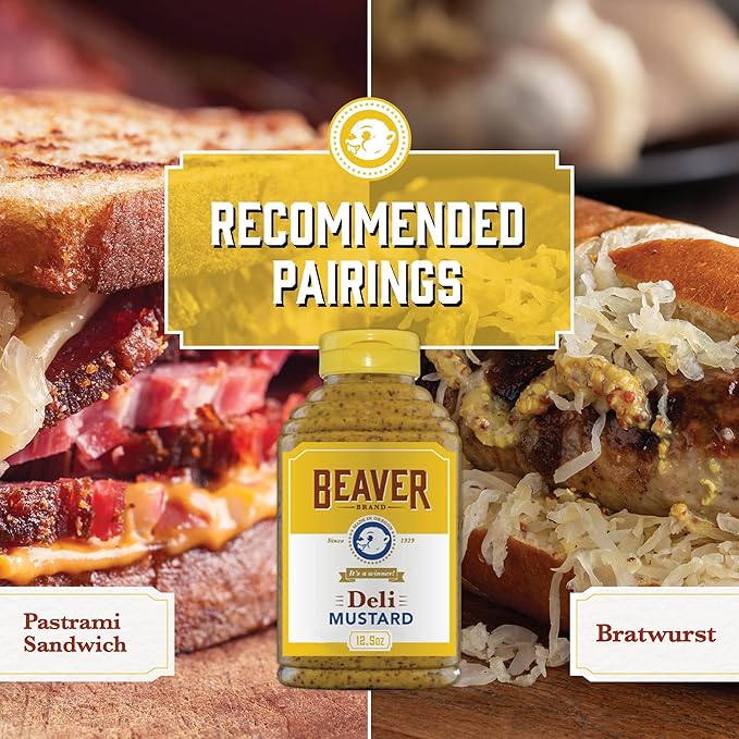 Beaver Zesty Deli Mustard, 12.5 oz squeeze bottle