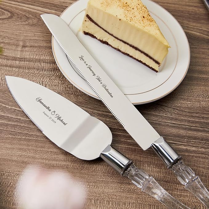 AW BRIDAL Personalized Cake Cutting Set for Wedding, Stainless Steel Wedding Cake Knife Set Wedding Anniversary Engagement Gifts for Couples//DK001CPP67//