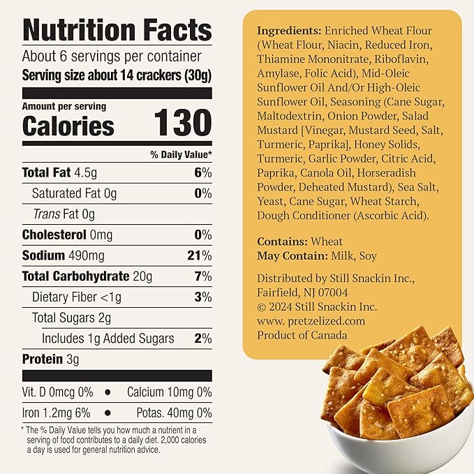 Pretzelized Pretzel Cracker 12 Pack Variety - Sea Salt, Cheddar, Honey Mustard Pretzelized Snacks Multipack, 6.5 oz Boxes, Kosher