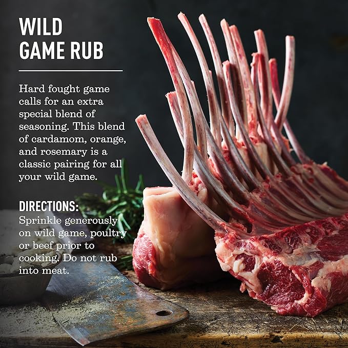 Lillie?™s Q - Game Rub for Wild Meat, Cardamom & Rosemary Seasoning for Grilling, Flavorful Rub Perfect for Venison, Boar, Rabbit, Duck and More (5 oz)