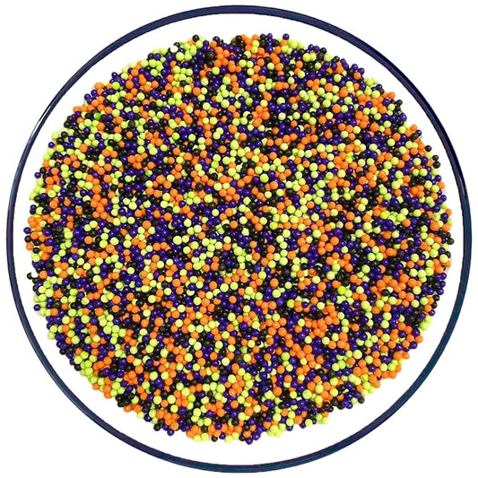 Sentovac Halloween Nonpareils Sprinkles Edible 2mm Mini Peals Sprinkle for Cake Decorating Sugar Candy Cookie Cupcake Topper Baking Decorations Thankgiving Halloween Supplies