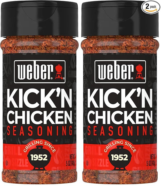 Weber Kick'n Chicken Seasoning, 5 Ounce Shaker (Pack of 2)