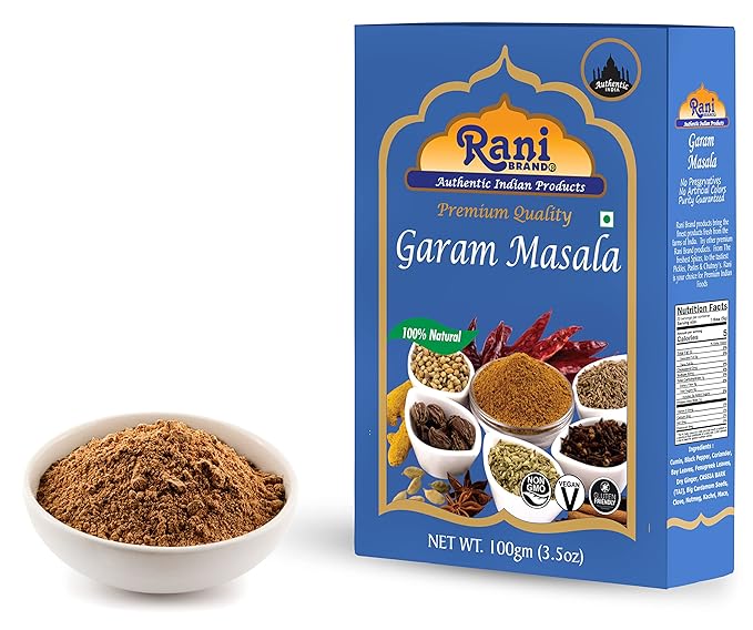 Rani Garam Masala Indian 11-Spice Blend 3.5oz (100g) Box Spice ~ All Natural, Salt-Free | Vegan | No Colors | Gluten Friendly | NON-GMO | Indian Origin