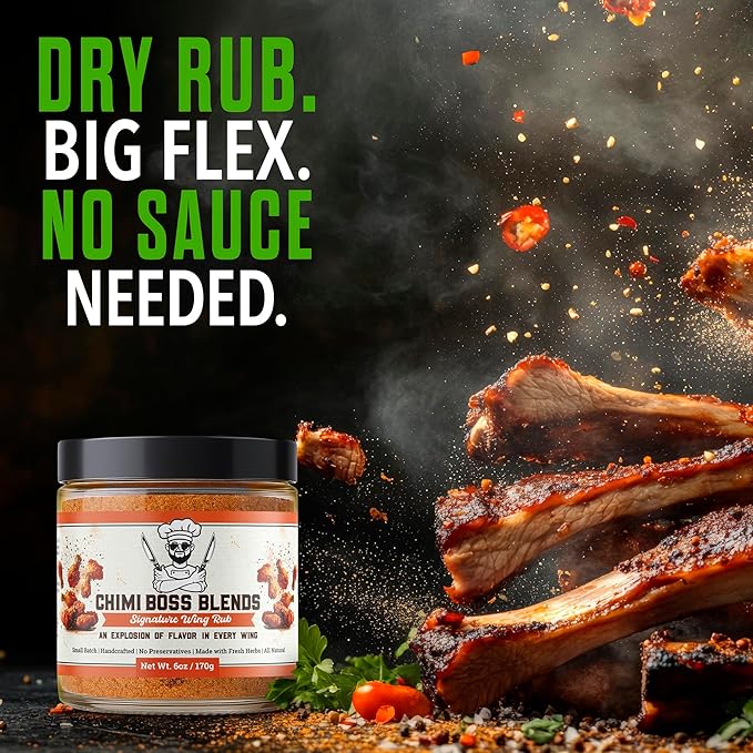 Chimi Boss Wing Rub Seasoning, 6oz ??Bold & Savory Dry Rub for Chicken Wings, Thighs, Drumsticks, Grill, Air Fryer and Smoker ??All Natural Flavorful Spice Blend