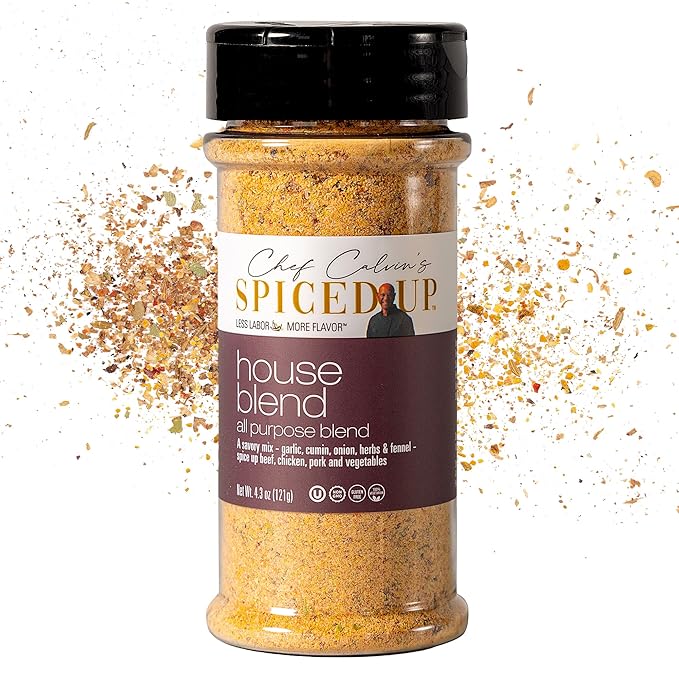 Spiced Up House Blend Seasoning ??All-Purpose Spice Mix for Cooking, Grilling & Roasting ??Vegan, Gluten-Free, Non-GMO, No Fillers ??Bold, Smoky, Savory Flavor ??5.9 oz