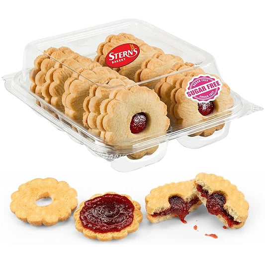 Sugar Free Cookies by Stern?™s Bakery | [10 Count] Strawberry Filled Linzer Tarts | Sugar Free Cookies and Snacks for Diabetics | Low Carb Snacks for Adults