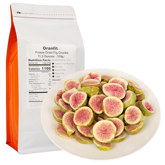 Oranfit Freeze-Dried Fig Chunks, 11.2 Ounces/318g (75-105 Chunks)