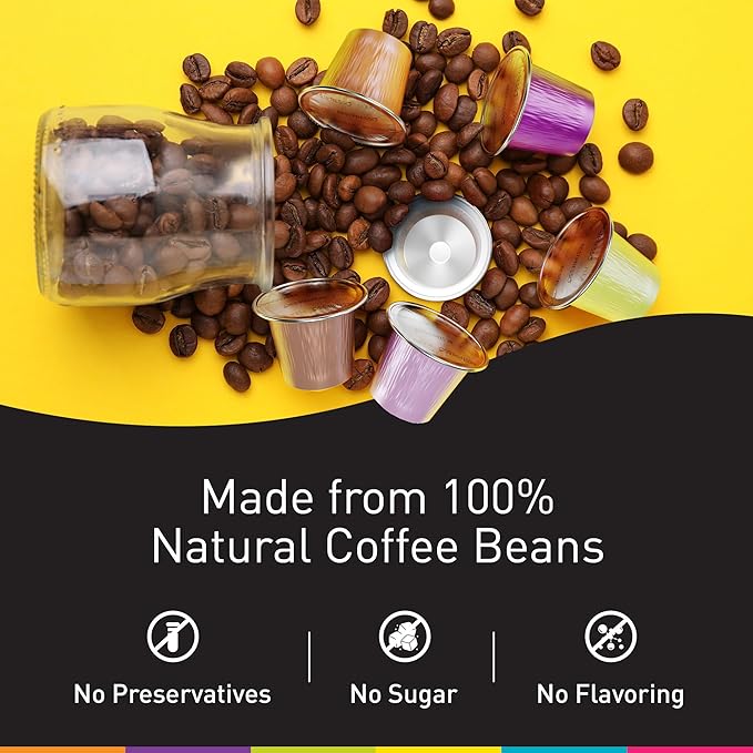Bestpresso Coffee for Nespresso Original Machine 120 Aluminum pods Certified Genuine Espresso Intenso Blend(High Intensity), Pods Compatible with Nespresso Original