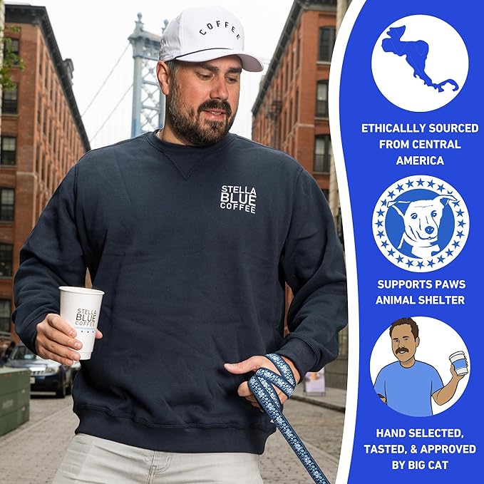 Stella Blue K-Cup Coffee Pods, Electric Avenue Blend, Dark Roast with Toffee, Dark Chocolate & Smoky Notes, 100% Arabica, Ethically Sourced from Central & South America, 12 Recyclable Pods