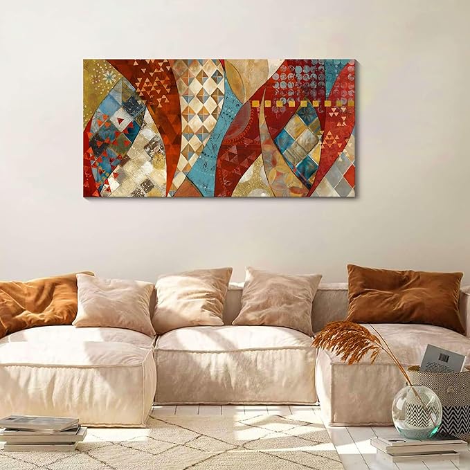 YDYSUNE Extra Large Wall Art Vintage Red and Orange Picture Painting Artwork Abstract for Living Room Bedroom Dinning Room Home Office Wall Decor 20X40IN