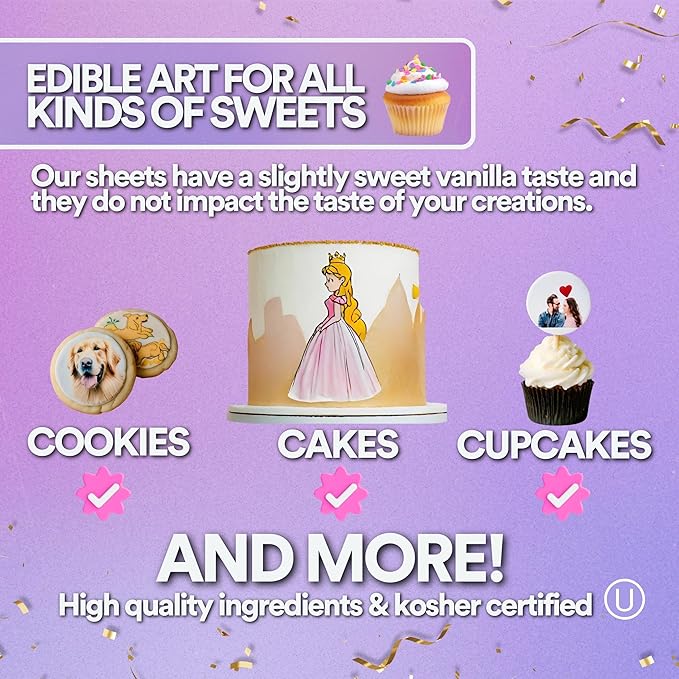 paper2eat Frosting Sheets Premium 8.5“ x 11“ - 3 Count - White Edible Icing Sheets