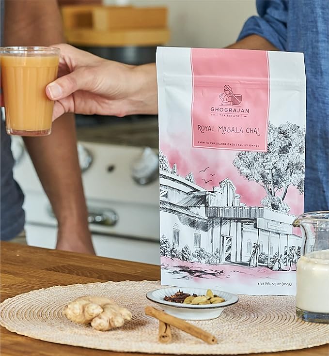 Loose Leaf Chai Tea (200+ Cups) - Fresh Harvest - Assam CTC Black Tea Blended with Cinnamon, Cloves, Ginger and Cardamom - Direct from Our Family-Owned Estate in India - 1 Pound Bulk Pouch