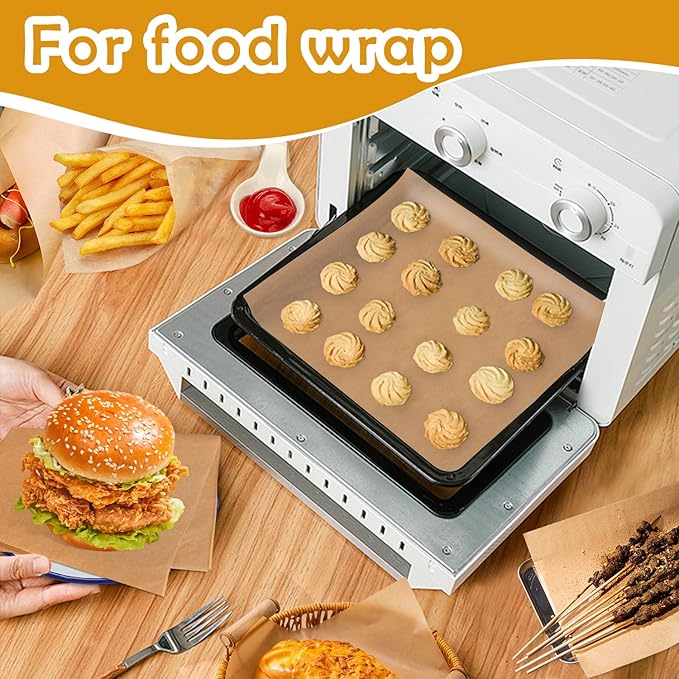600Pcs Unbleached Parchment Paper Sheets for Baking, 9 x 13 Inch, Non-Stick Precut Quarter Sheet Size Parchment Paper for Baking, Cooking, Air Fryer, Oven (9?œx13??600pack)