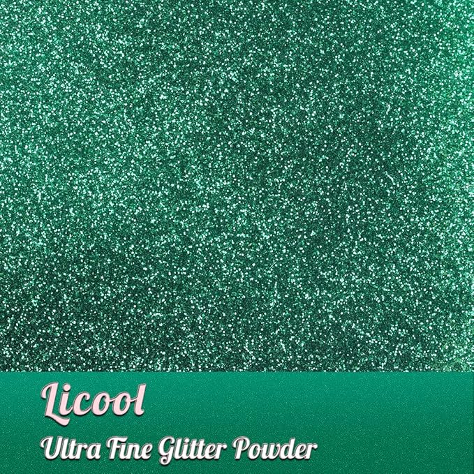 Fine Glitter for Nail Art, 100g/3.5oz Extra Fine Glitter Powder Packs for Epoxy Resin Art, Craft Glitter for Tumblers Candle Slime Making, Festival Body Face Eyeshadow Nail Glitter (Xmas Green)