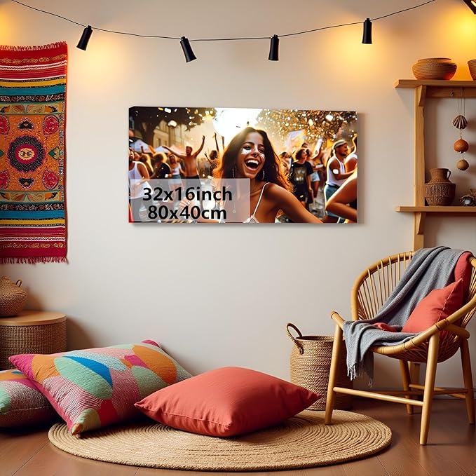 Personalized Custom Canvas Prints, Photo on Canvas Transform Your Photos into Stunning Framed Wall Art-Digitally Printed Photo to Canvas - Ideal for Home Decor, Gifts (32L?쐘16W" 80x40cm)