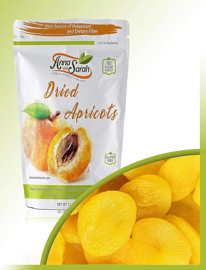 Anna and Sarah Dried Turkish Apricots in Resealable Bag, 3lbs 1 Pack