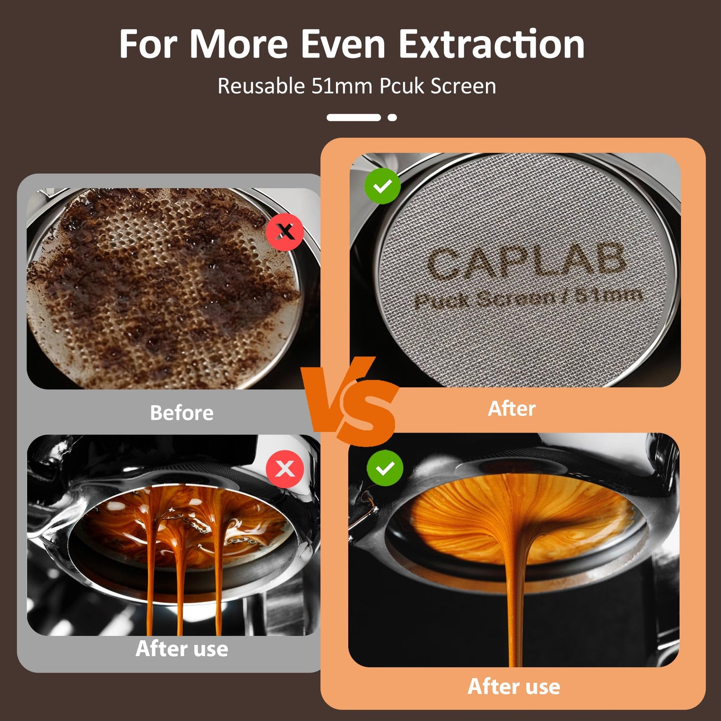 CapLab 51mm Espresso Accessories Kit, Espresso Tamper Set with WDT Tool, Coffee Tamper, Puck
