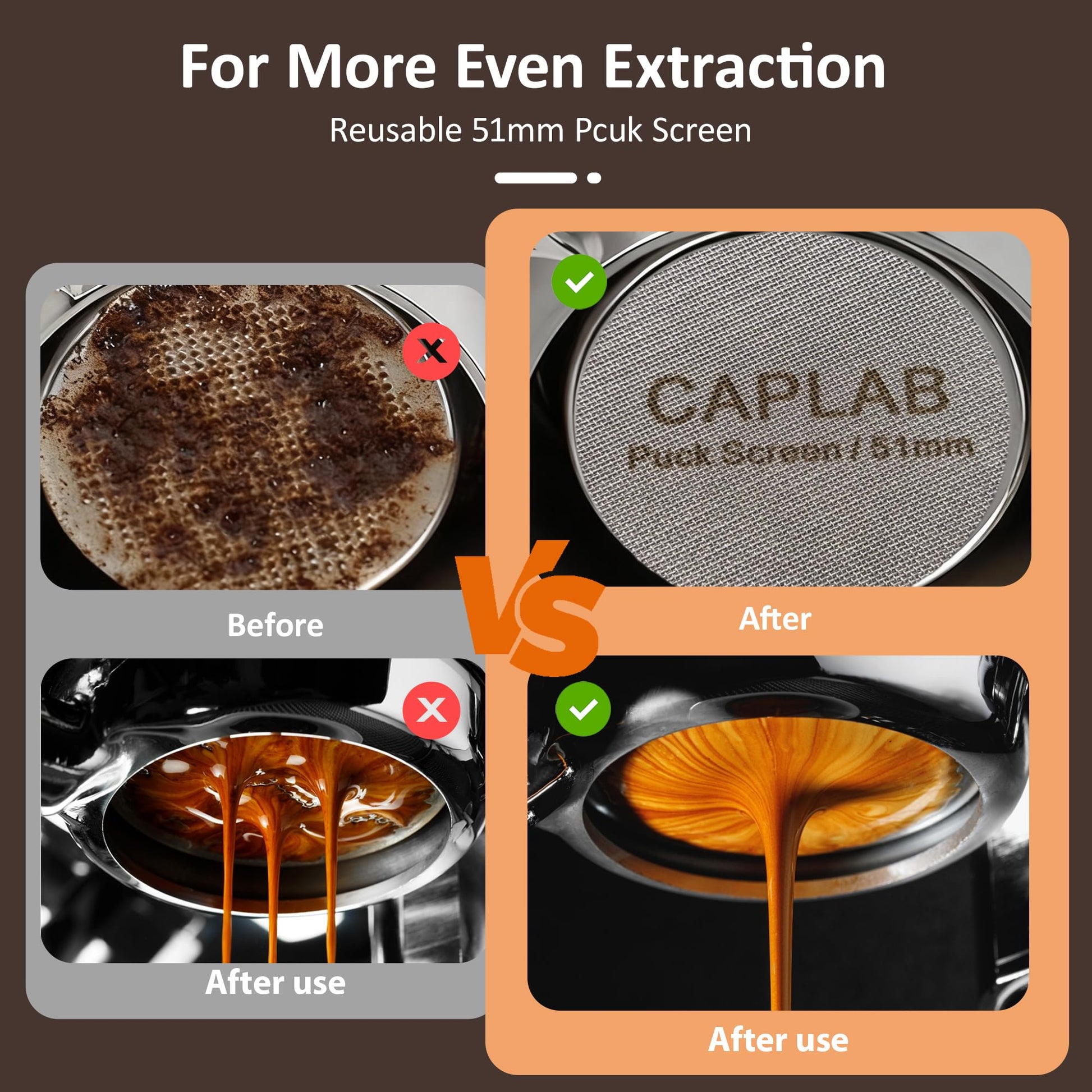 CapLab 51mm Espresso Accessories Kit, Espresso Tamper Set with WDT Tool, Coffee Tamper, Puck