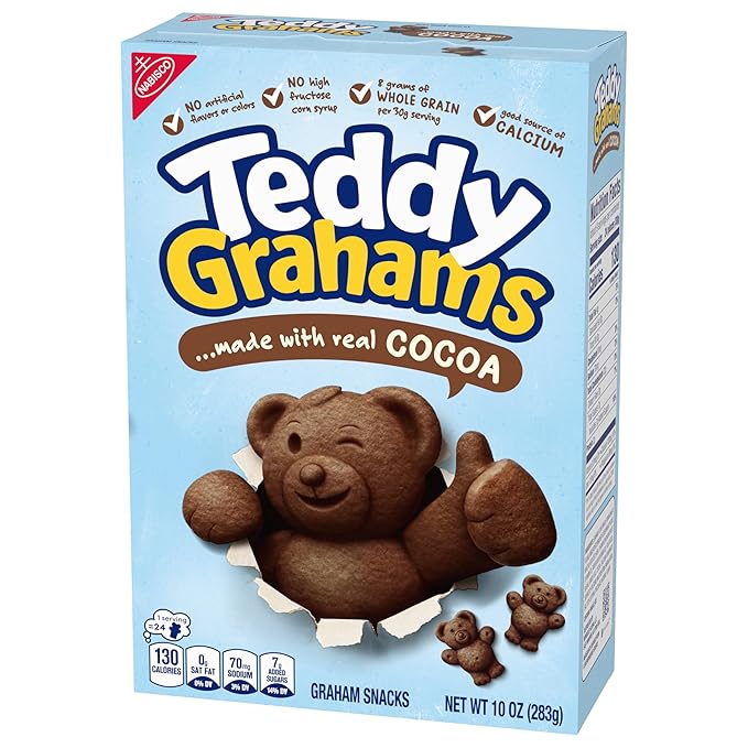 TEDDY GRAHAMS Chocolate Graham Snacks, Bulk Kids Snacks, 6 - 10 oz Boxes